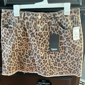 Kensie leopard mini skirt size 12